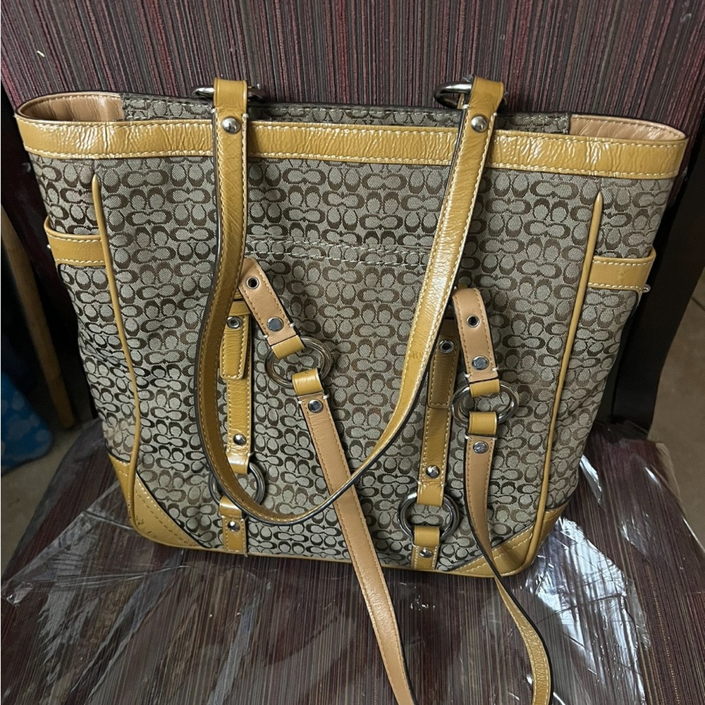 Stylish Tan and Brown Tote Bag